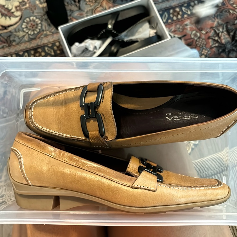 Brown Spiga Loafers